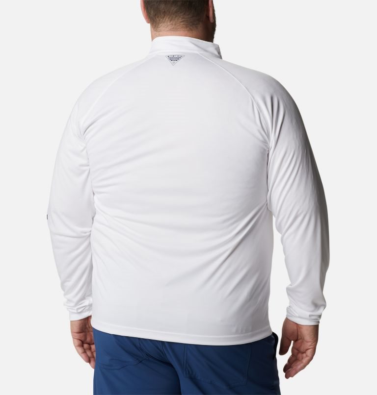 Men's Columbia PFG Terminal Tackle 1/4 Zip Sweatshirts White | Plus Size CA-Y4CAL